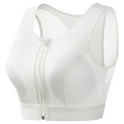 Jgppe Sport Bras for Womens Front Closure Zipper High Impact Shape Wicking Shock-Proof Bras for Running Workout